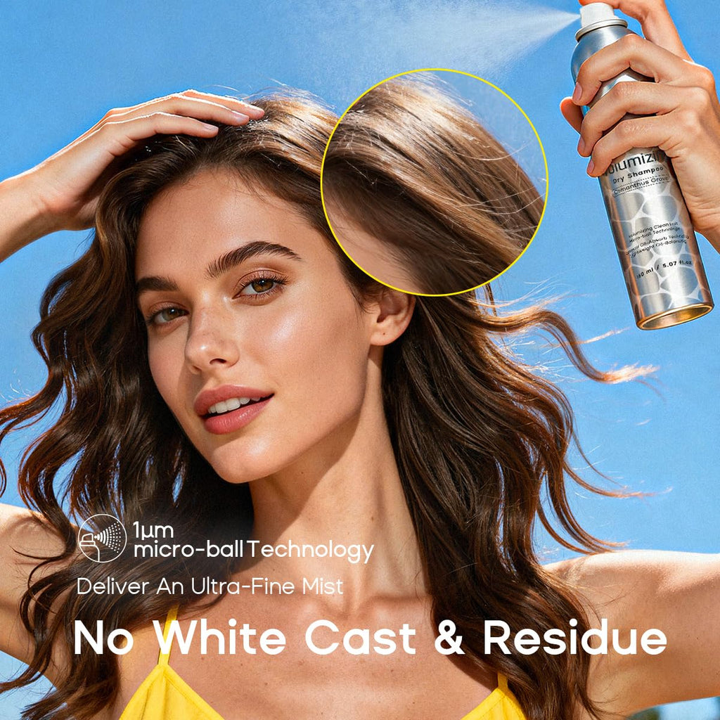 HALOVIDA Dry Shampoo Pack of 3 for Dark Hair — Invisible Residue, Oil Absorption, 72h Freshness