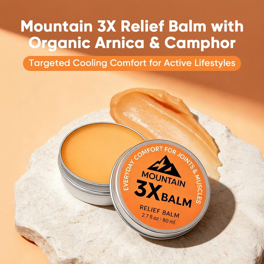 Halpilt Mountain 3X Relief Balm — Organic Arnica & Camphor, 2.7 fl oz, Fast-Absorbing Joint & Muscle Comfort