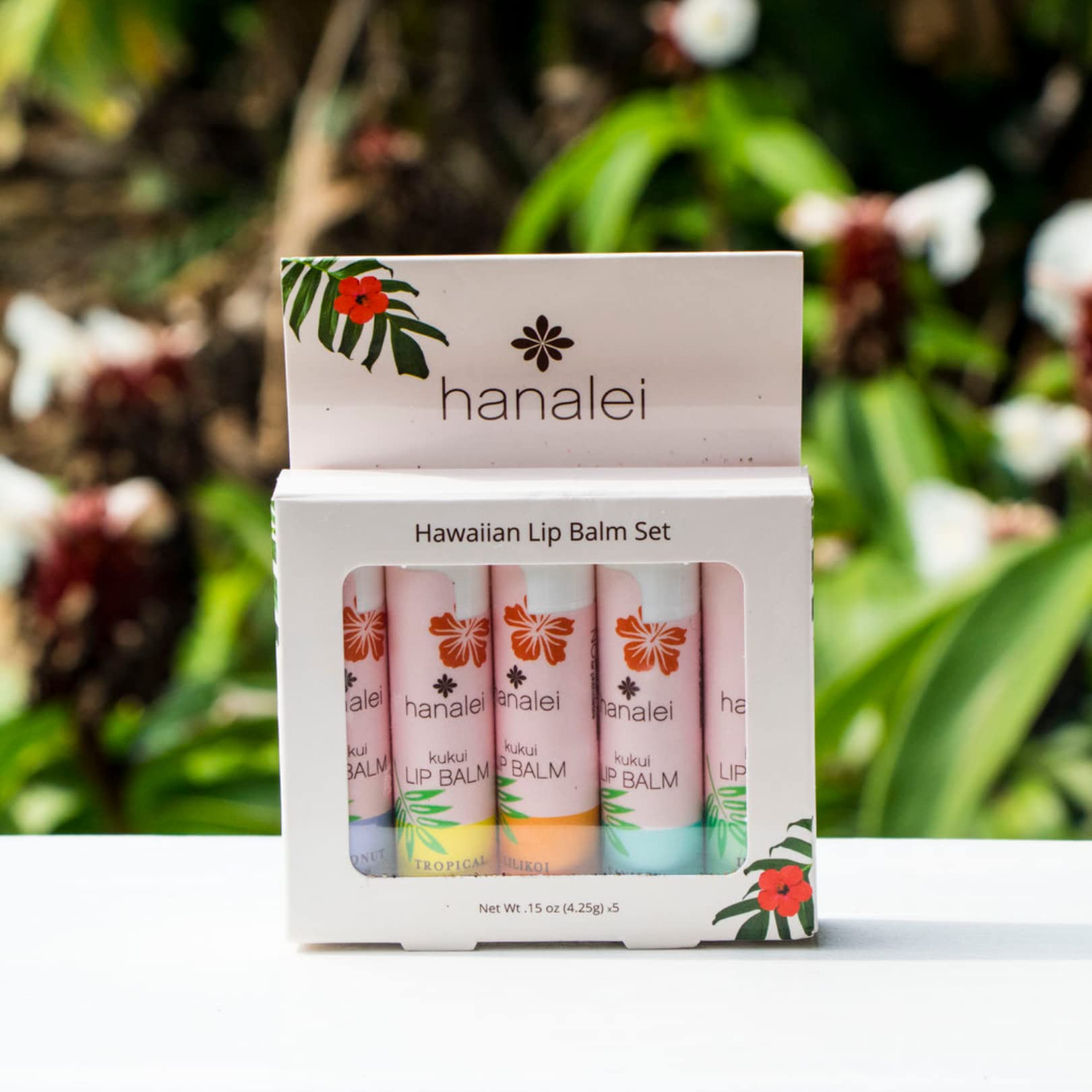 Hanalei Lip Balm & Moisturizer Variety Pack (5 Tubes) – Kukui Oil Hydration & Beeswax