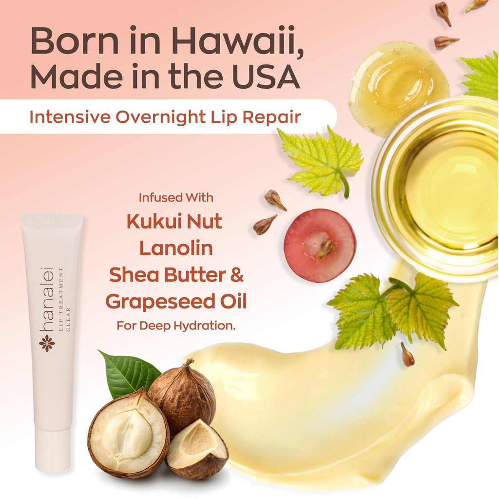 Hanalei Lip Treatment – Intensive Overnight Hydration with Kukui Oil, Shea Butter & Grapeseed Oil | Cruelty-Free 15g