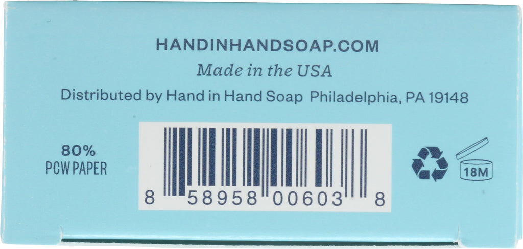 Hand in Hand Sweet Mint & Eucalyptus Sea Salt Bar Soap, 5 oz — Vegan, Palm Oil Free