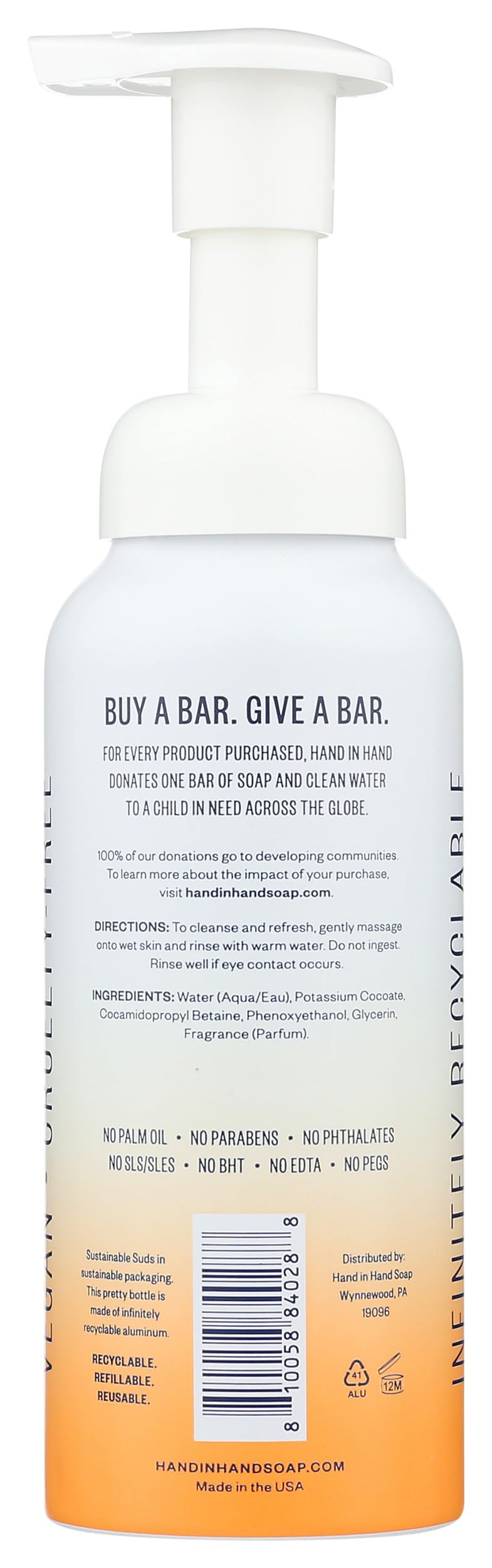Hand In Hand Foaming Hand Soap – Citrus Grove, 9 Fl Oz