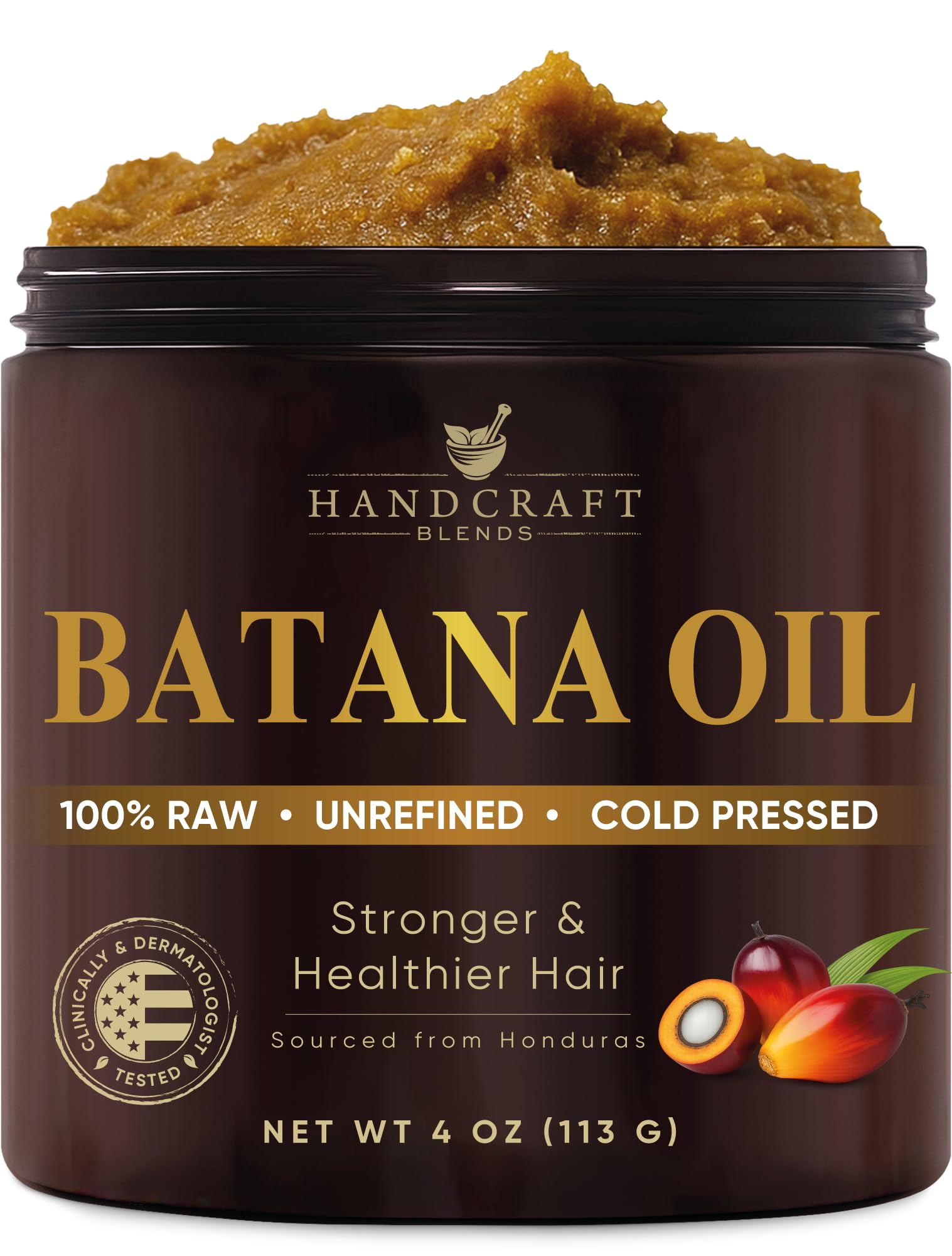 Handcraft Blends Raw Batana Oil — 4 oz, 100% Pure & Unrefined for Hair Hydration