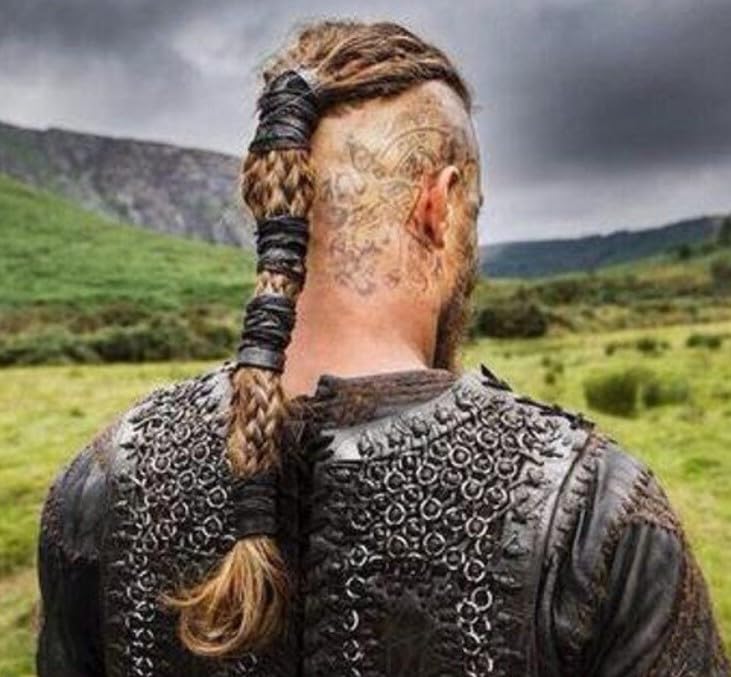 Handmade Leather Hair Wrap - Ponytail Holder | Viking Warrior Style