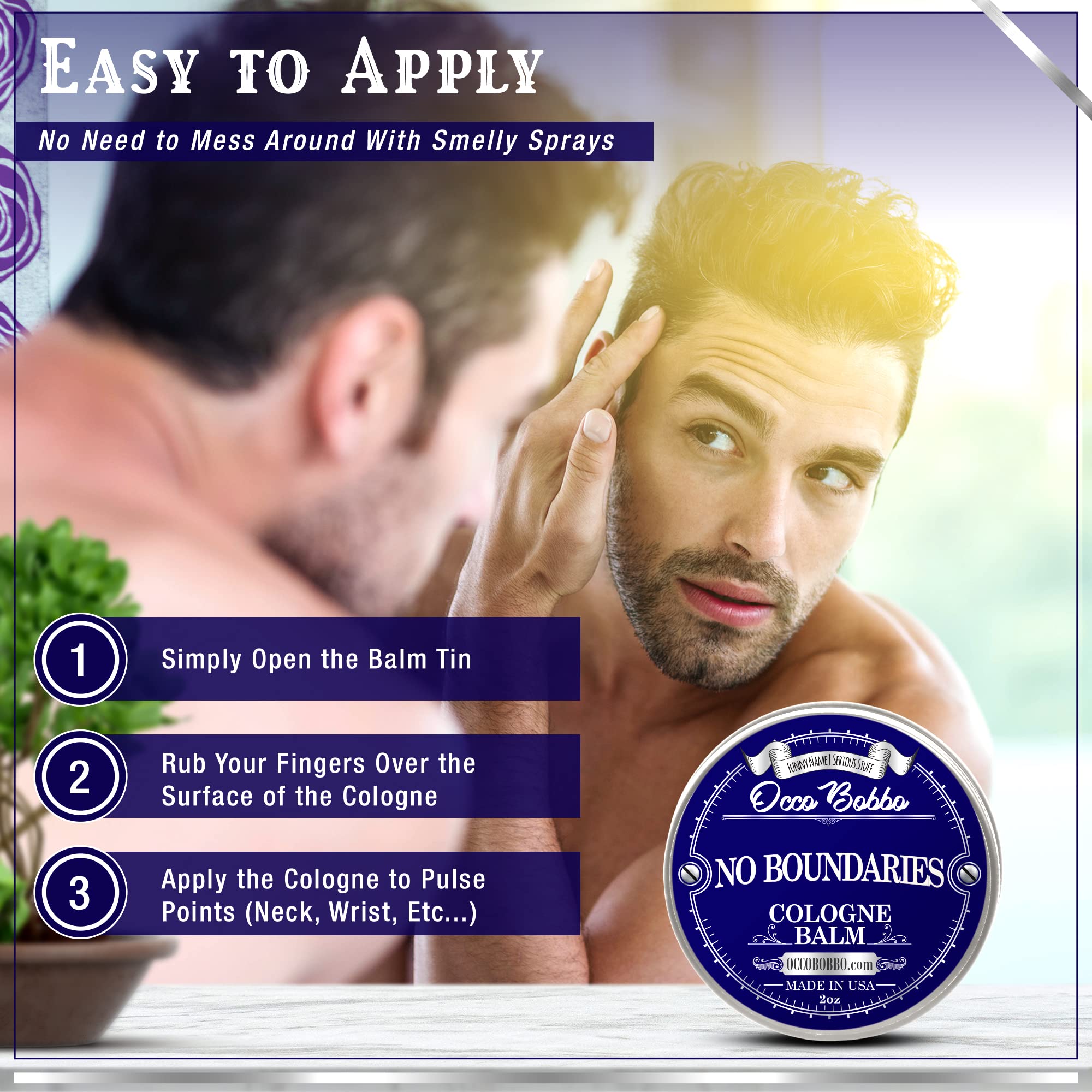 Handy Hound No Boundaries Solid Cologne – Classic Woody-Citrus Scent, 2 oz, Made in USA