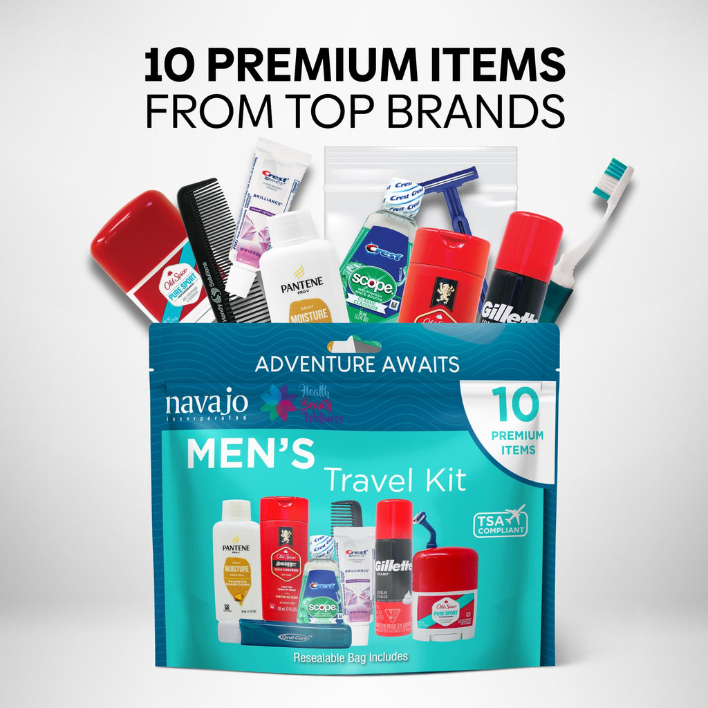 Handy Solutions 10-Piece Resealable Men's Travel Kit – TSA-Approved Grooming Set