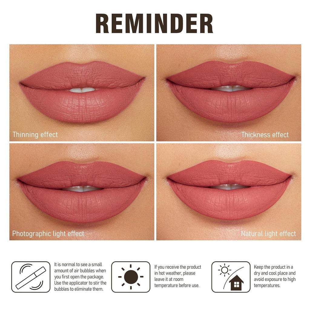 HANLADY Dark Burgundy Lipstick – Long-Wearing Matte, Vegan & Cruelty-Free (A47 Flamingo, 1 Pack)