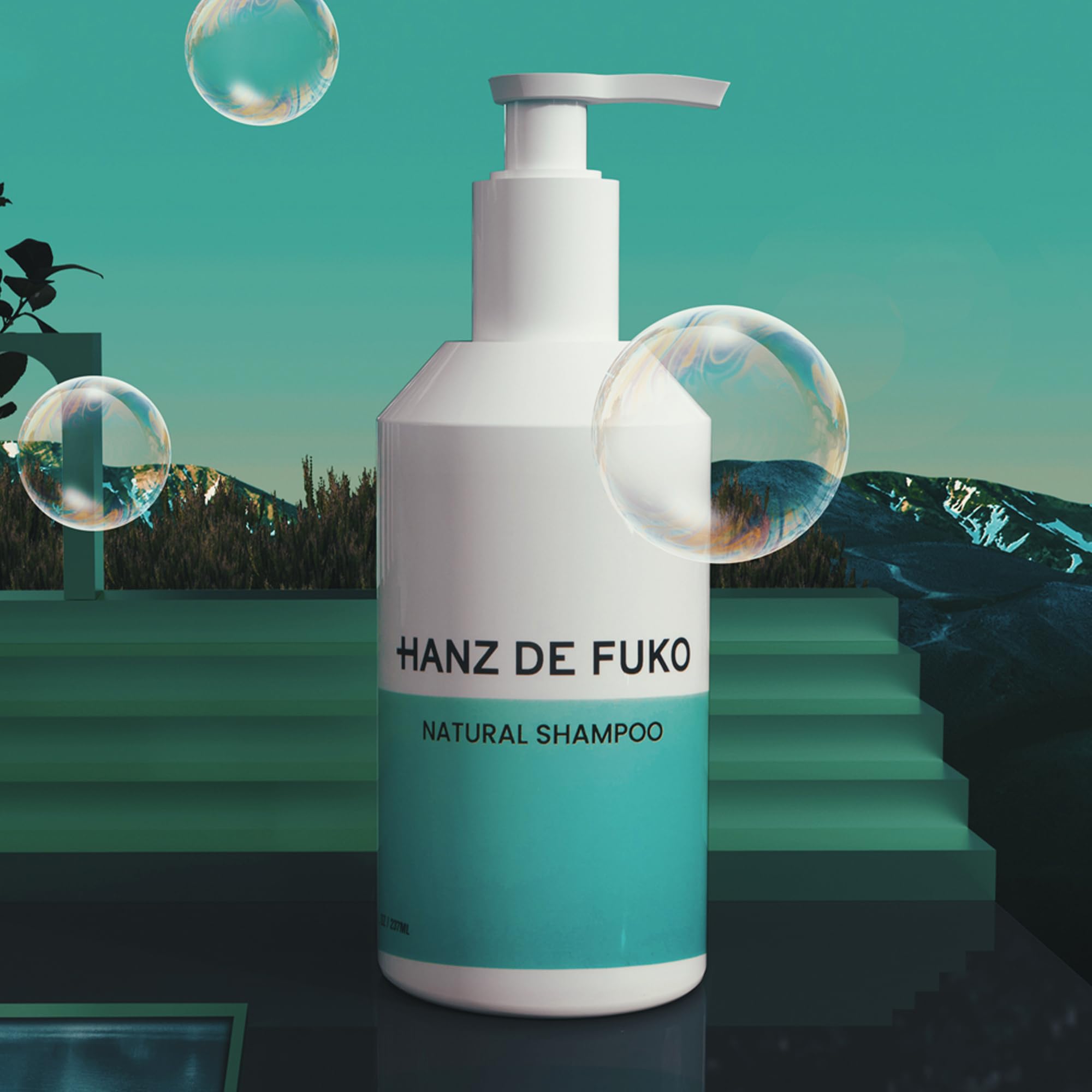 Hanz de Fuko Premium Natural Shampoo – Sulfate & Paraben Free, 8 oz, 16+ Plant Extracts