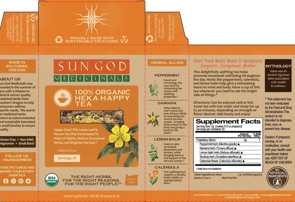 Organic Heka HAPPY Herbal Tea with 10 FREE Tea Bags
