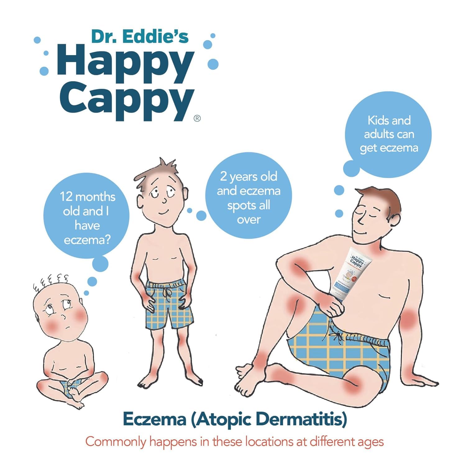 Happy Cappy Medicated & Daily Shampoo + Beanie Brush Bundle — Fragrance-Free for Cradle Cap & Dry Skin