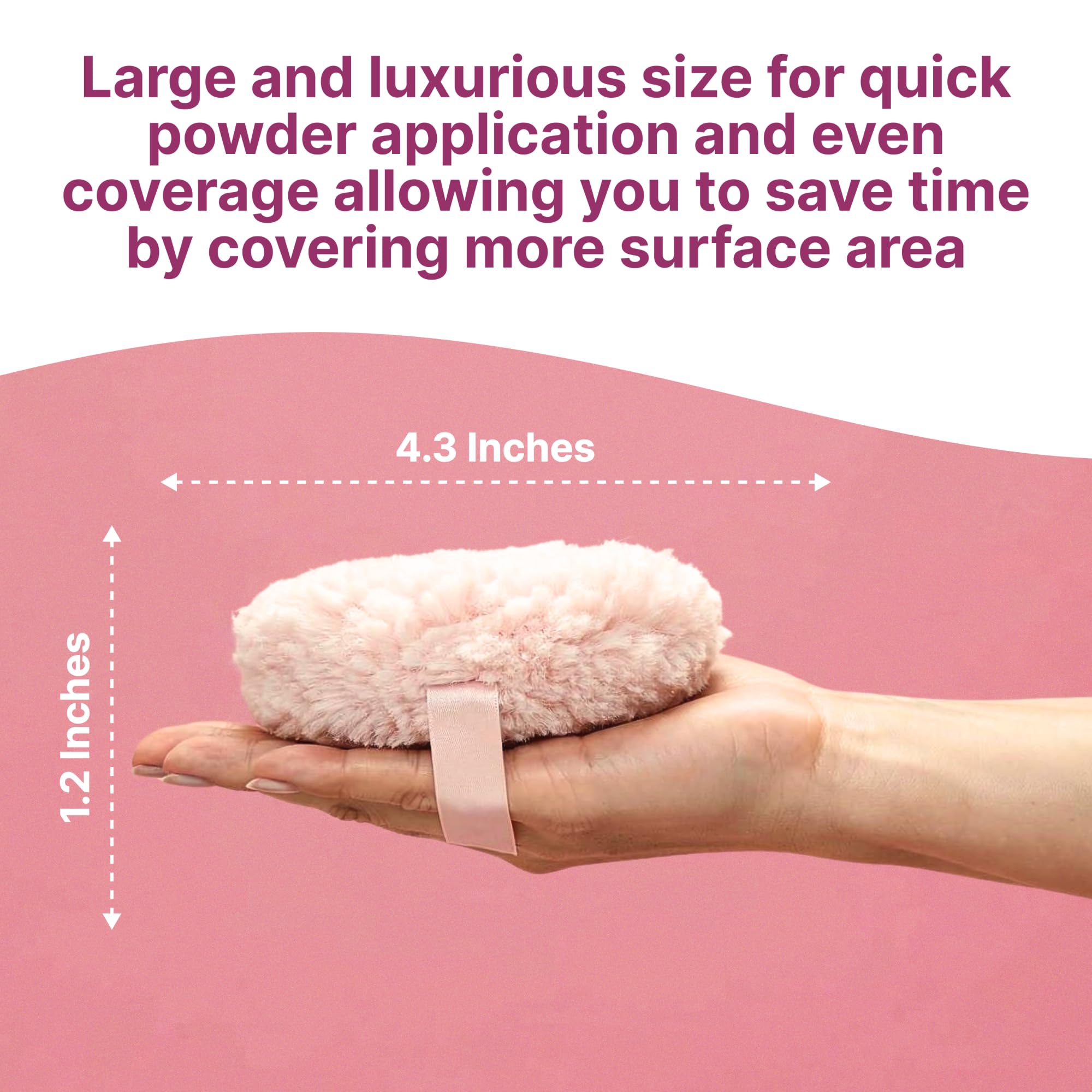Happy Curves Comfort Puff Mini - Large Body Powder Applicator for All-Day Sweat, Odor, and Chafe Defense