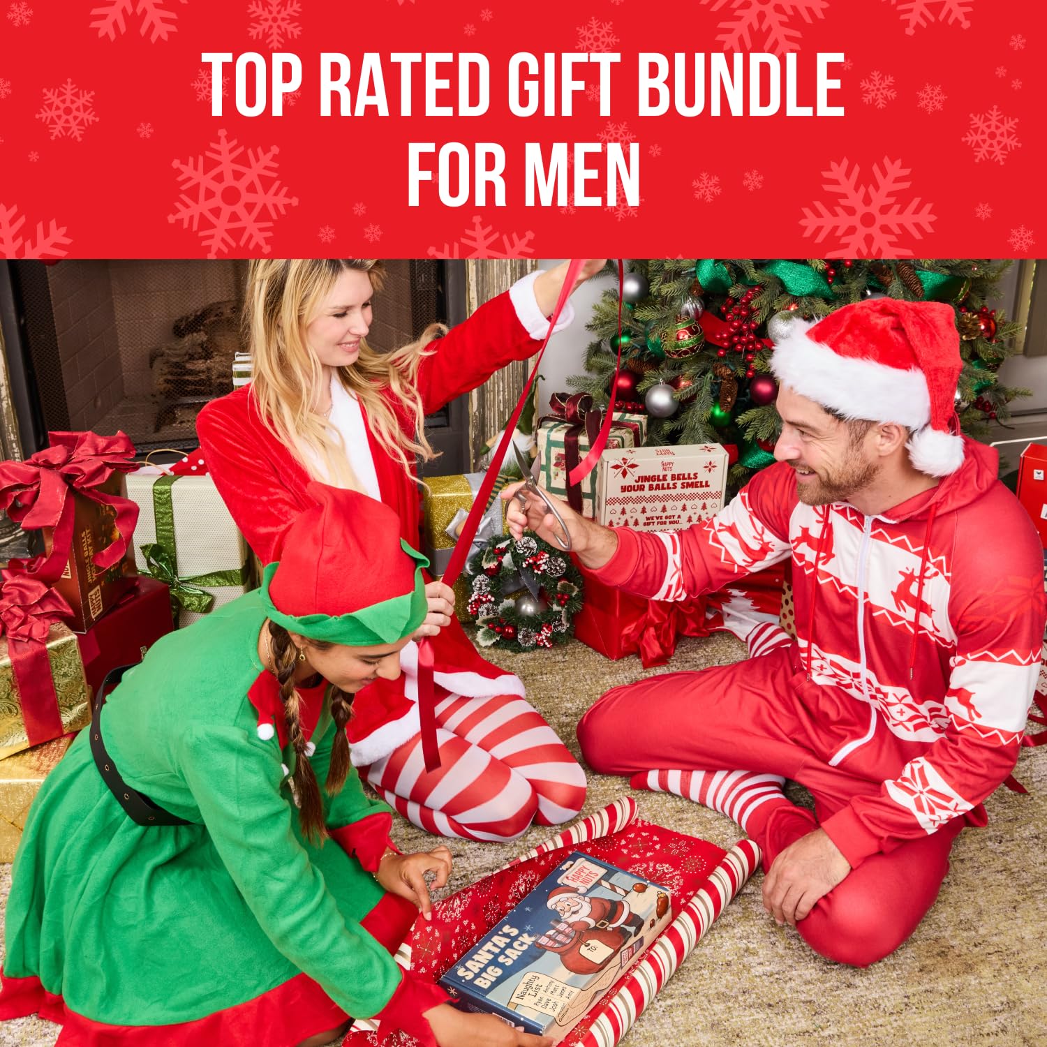 Happy Nuts Santa’s Big Sack: 4-in-1 Men’s Care Gift Box for Holidays