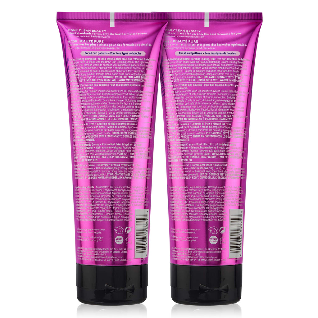 HASK Hair Cream - Curl Care Defining Cream Bundle | Vegan, Cruelty-Free, Color Safe