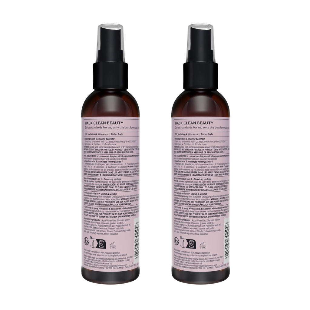 HASK Keratin 5-in-1 Leave-In Spray – 2-Piece Set for All Hair Types