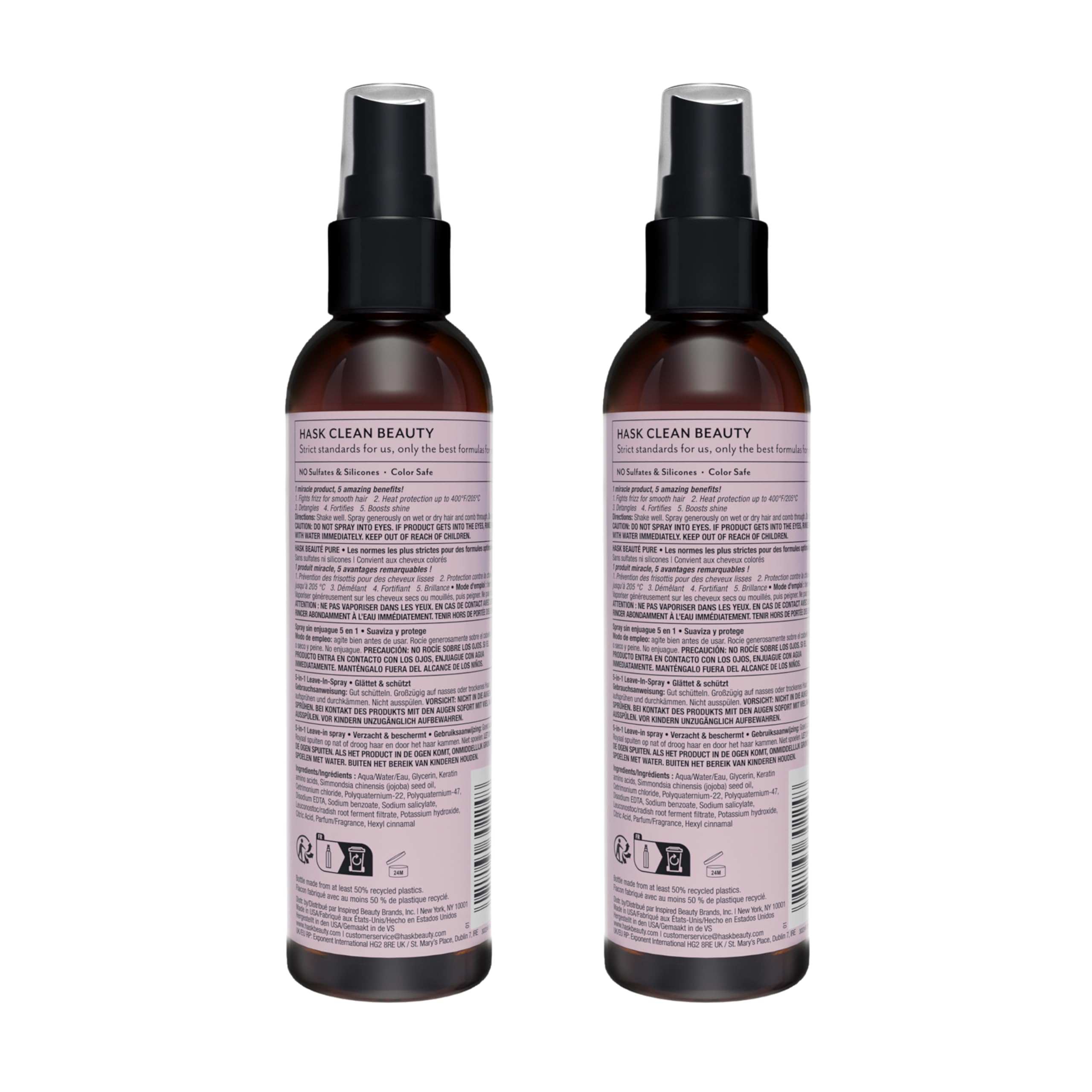 HASK Keratin 5-in-1 Leave-In Spray – 2-Piece Set for All Hair Types