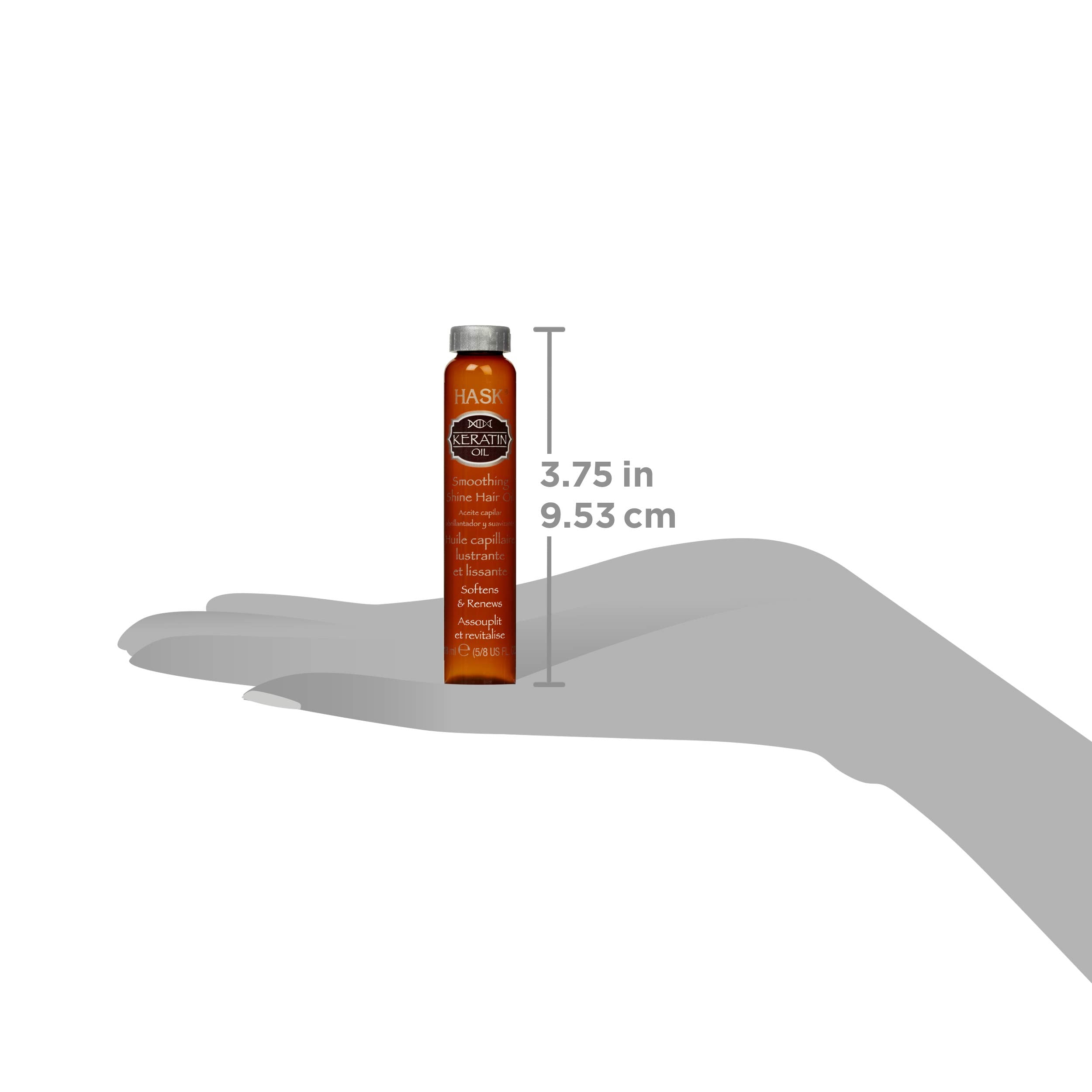 HASK Keratin Hair Oil – Smoothing & Frizz Control for Shine | 12 Vials