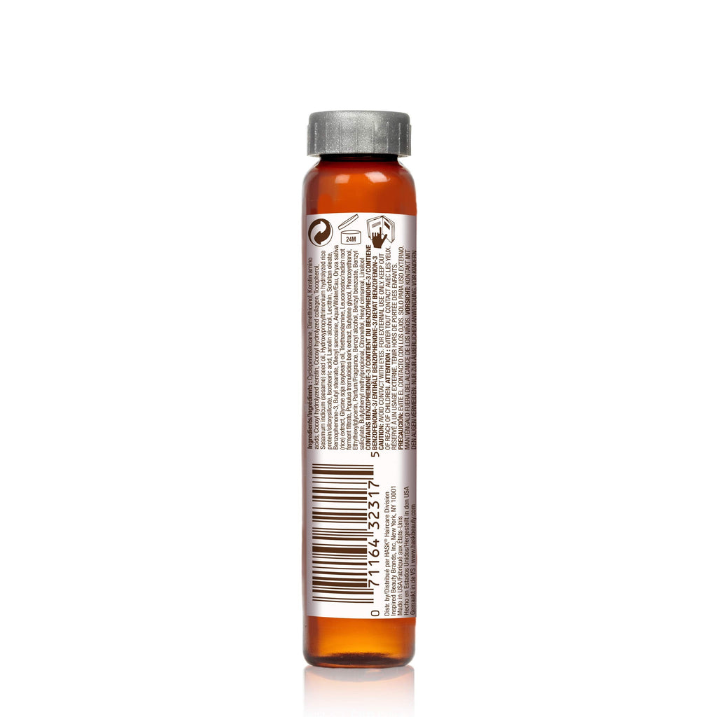 HASK Keratin Hair Oil – Smoothing & Frizz Control for Shine | 12 Vials