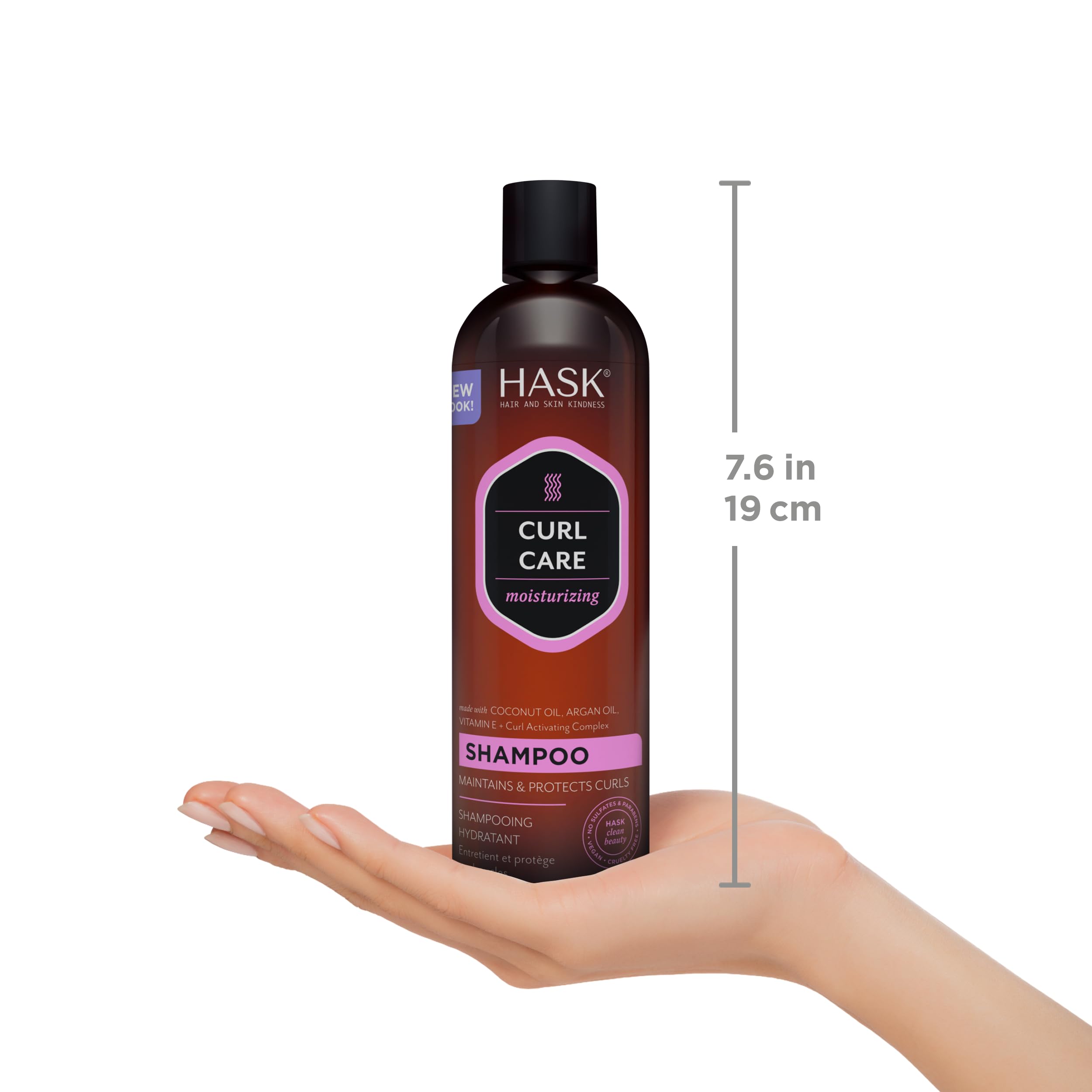 HASK Curl Care Shampoo + Conditioner Set — Coconut & Argan Oil, 12oz Each | Sulfate-Free, Color Safe, Vegan