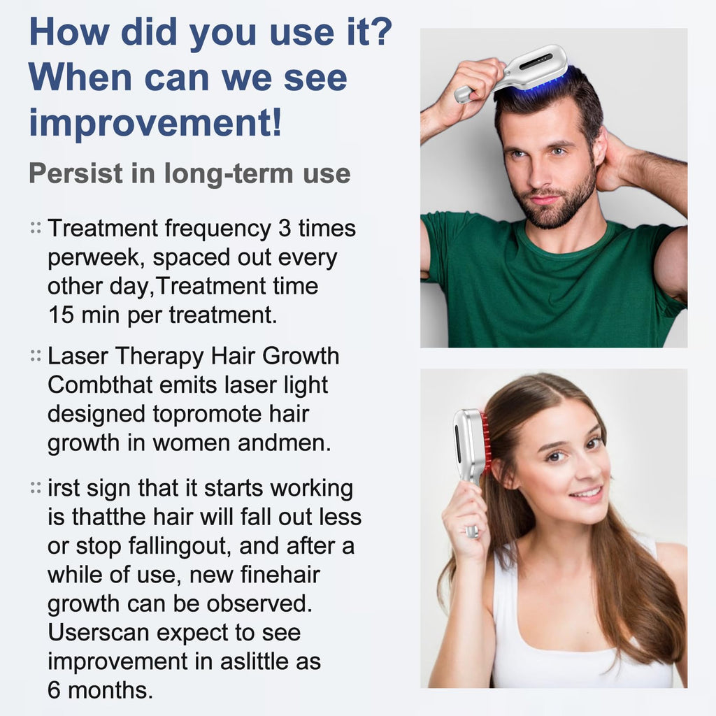 HAUBAT Laser Therapy Hair Growth Comb – FDA Cleared LLLT Device for Hair Growth | Red Light Scalp Massager