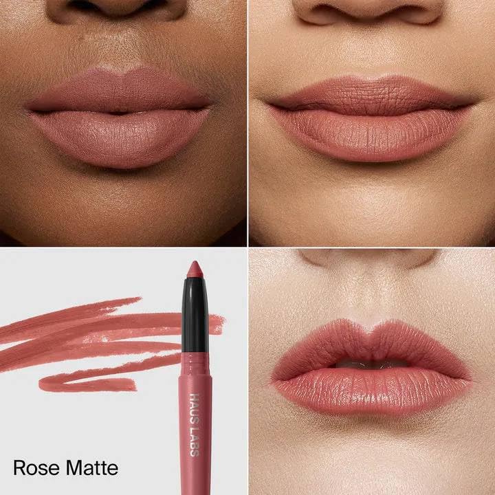 HAUS LABS by Lady Gaga Le Monster Lip Crayon Rose Matte + ENTEL Aloe Vera Sheet Masque (Bonus)