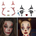 HavanySkr Halloween Clown Face Gems & Day of the Dead Rhinestone Tattoos | 2-Piece Face Gem Set for Women