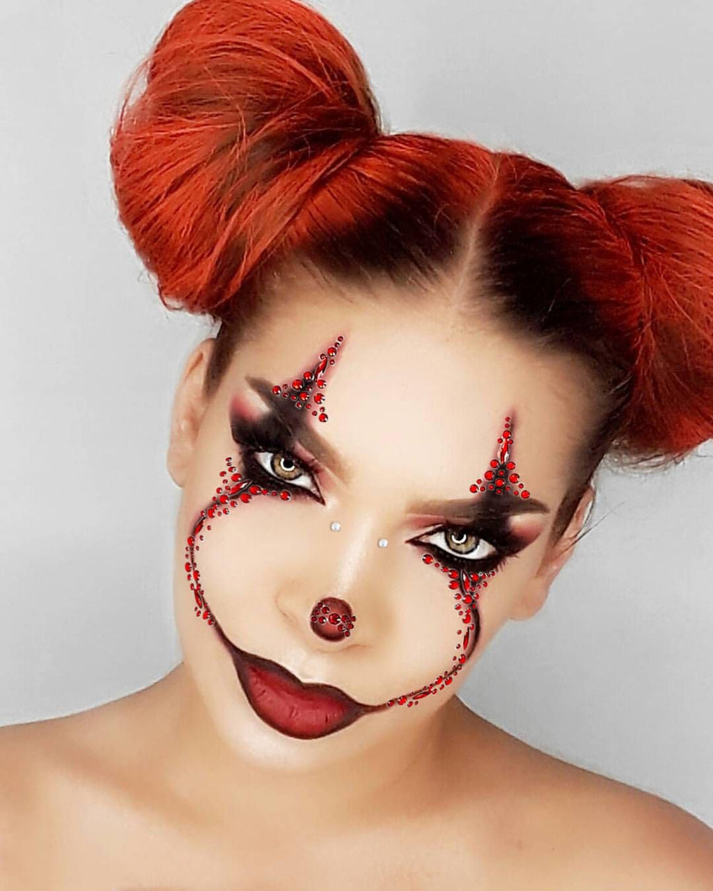 HavanySkr Halloween Clown Face Gems & Day of the Dead Rhinestone Tattoos | 2-Piece Face Gem Set for Women