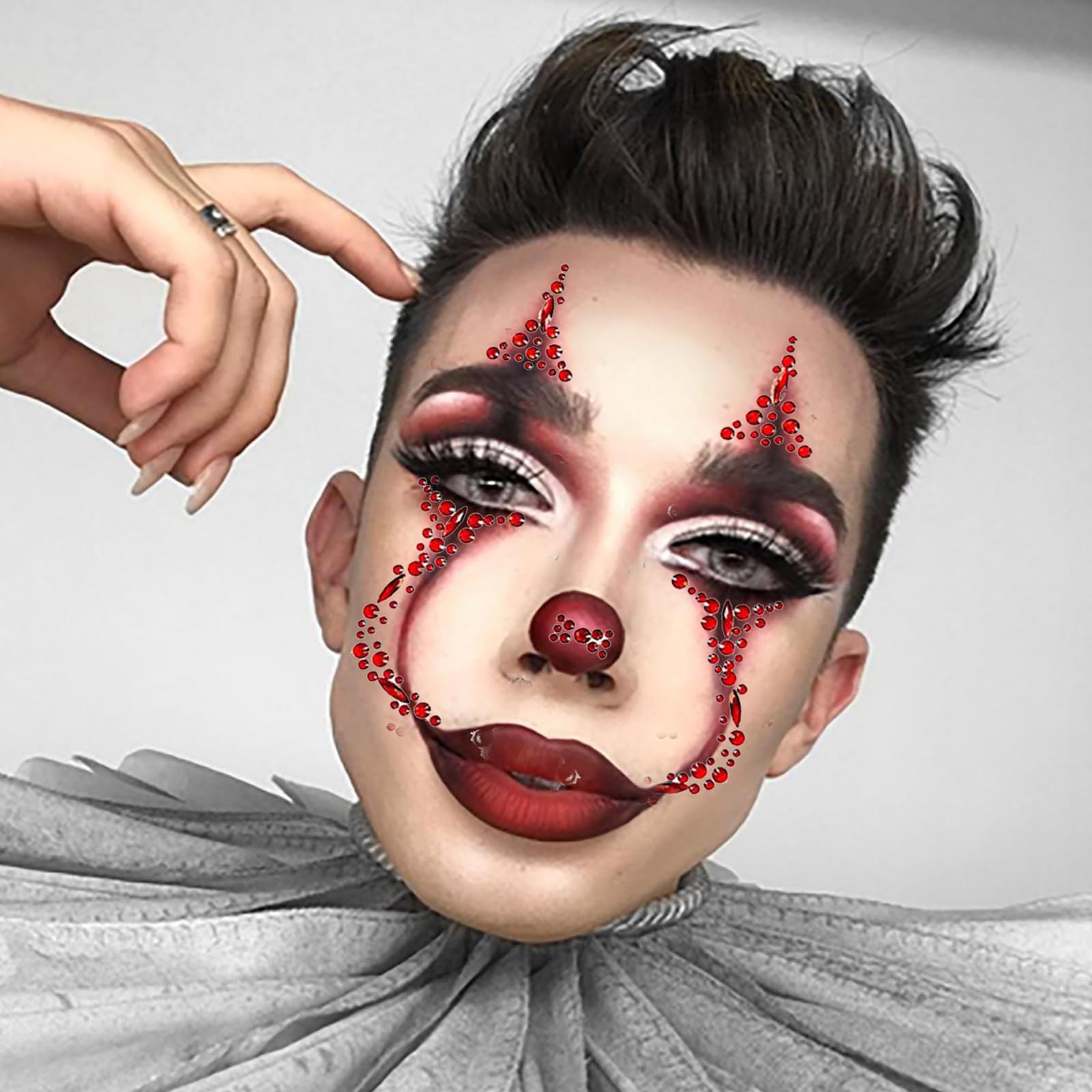 HavanySkr Halloween Clown Face Gems & Day of the Dead Rhinestone Tattoos | 2-Piece Face Gem Set for Women