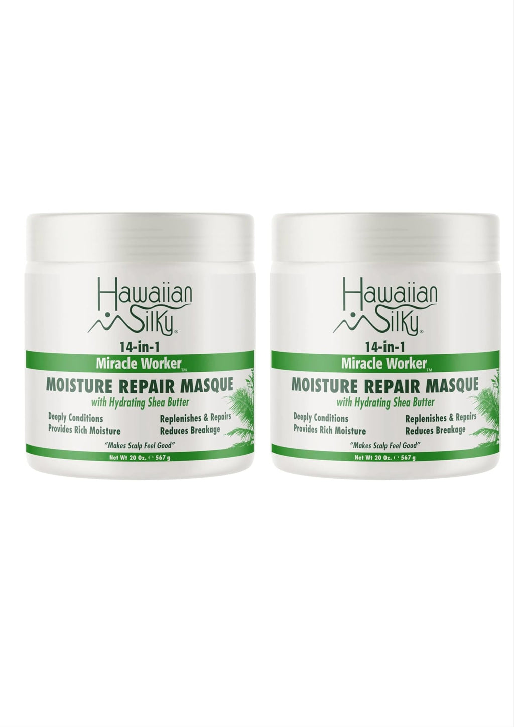 Hawaiian Silky 14-in-1 Miracle Worker Moisture Repair Masque with Hydrating Shea Butter – 20 oz (Pack of 2)