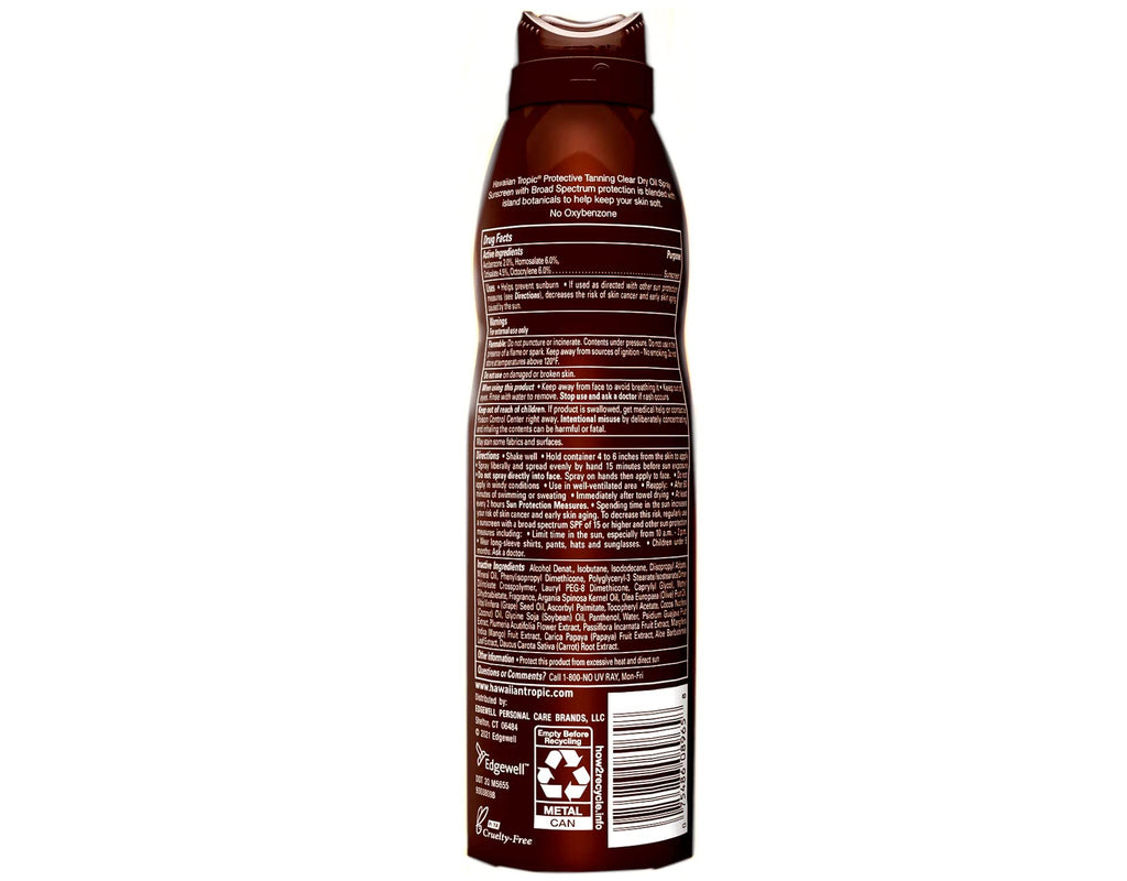 Hawaiian Tropic Dry Oil Clear Spray SPF30 – 5.2 oz Pack of 2