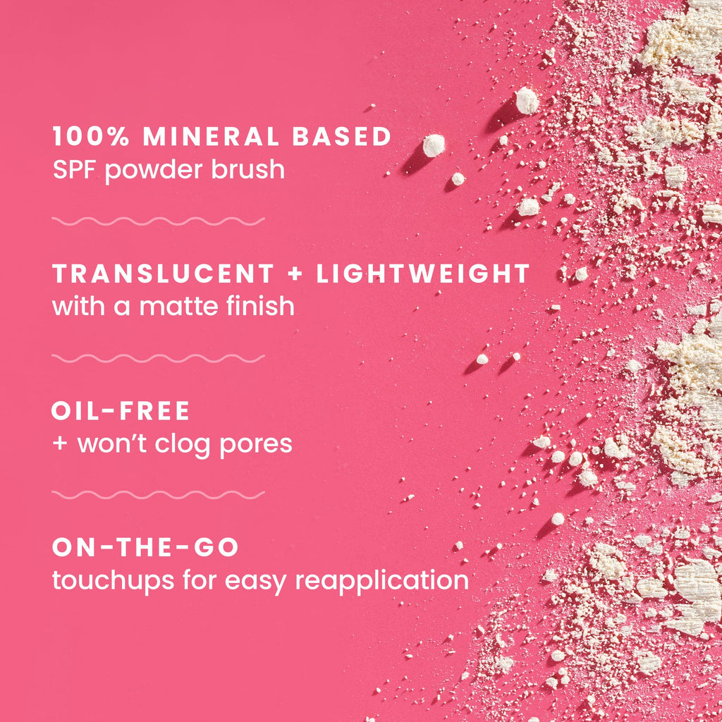 Hawaiian Tropic Mineral Translucent Sunscreen Powder Brush — SPF 30, 100% Mineral, Travel-Size