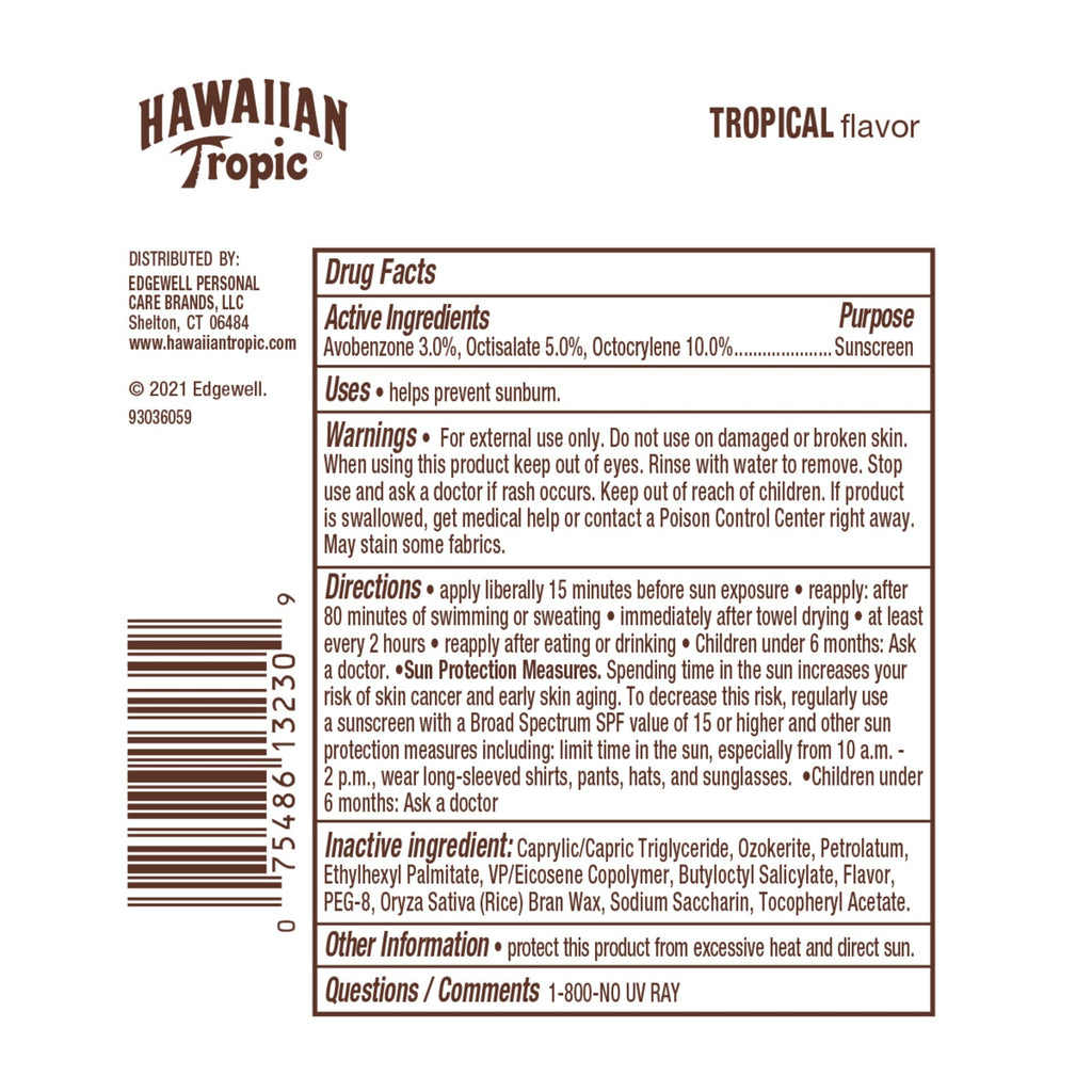 Hawaiian Tropic Tropical Lip Balm SPF 30 – 0.14oz Pack of 10 | Lip Sunscreen for Beach & Travel