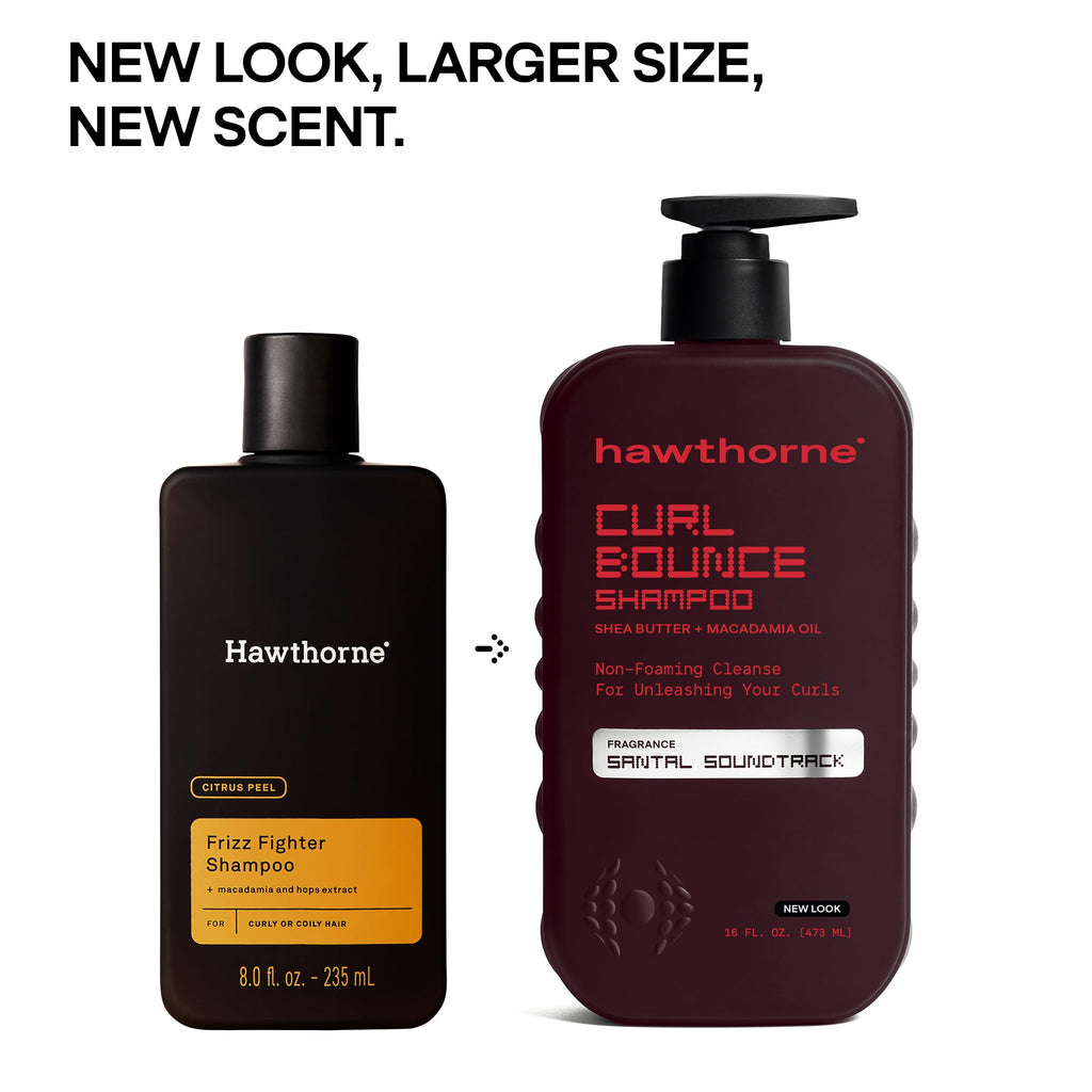 Hawthorne Curl Bounce Shampoo for Men – Sulfate & Paraben Free, 16 oz (2-Pack)