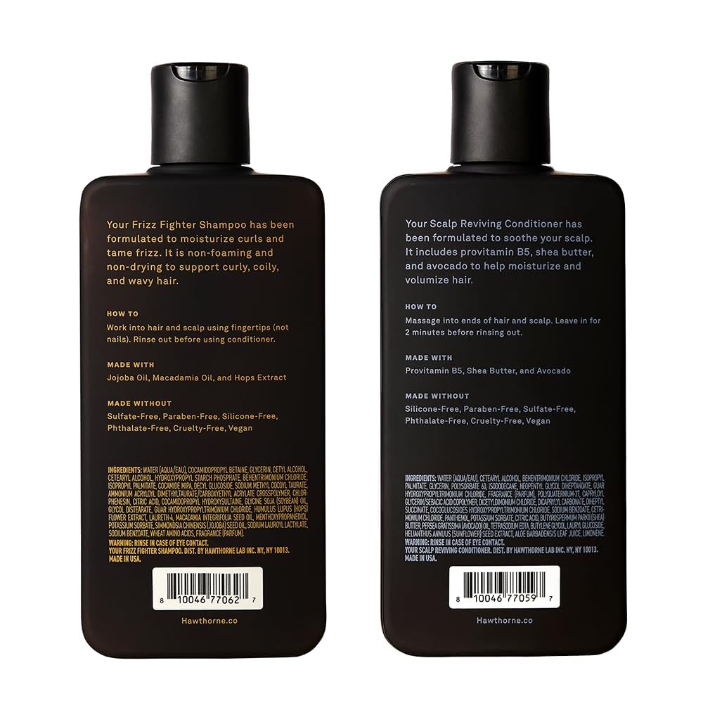 Hawthorne Ultra Nourishing Shampoo & Conditioner Set for Men | Curly Hair, Frizz Control