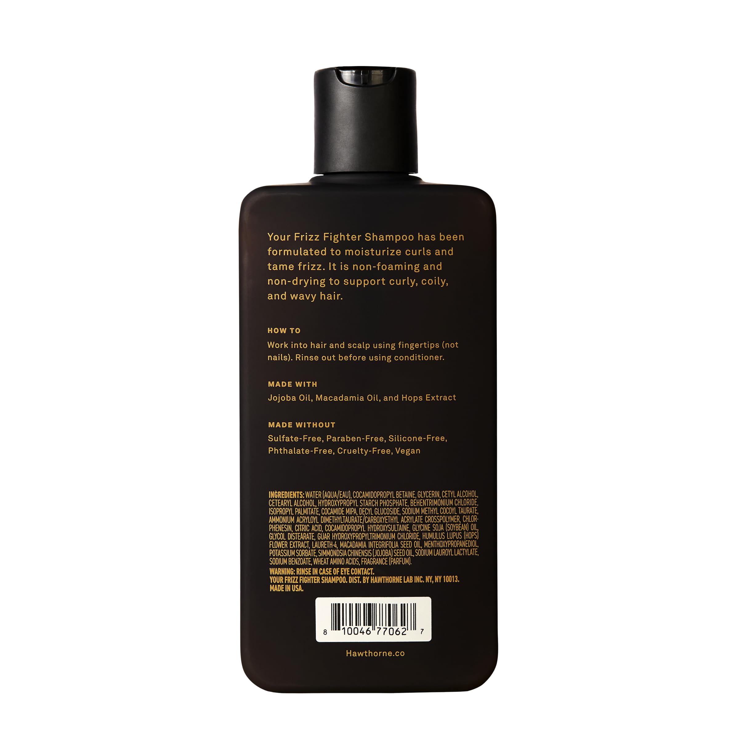 Hawthorne Frizz Fighter Shampoo for Men – Curly Hair Hydration, Sulfate Free (8 oz) 2-Pack