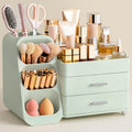HBlife Makeup Organizer with Brush Holder – Large Vanity Storage, All Green