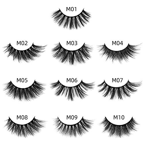 HBZGTLAD Wholesale Eyelashes – Mixed 50 Pair Pack, 10 Styles, Faux 3D Lashes