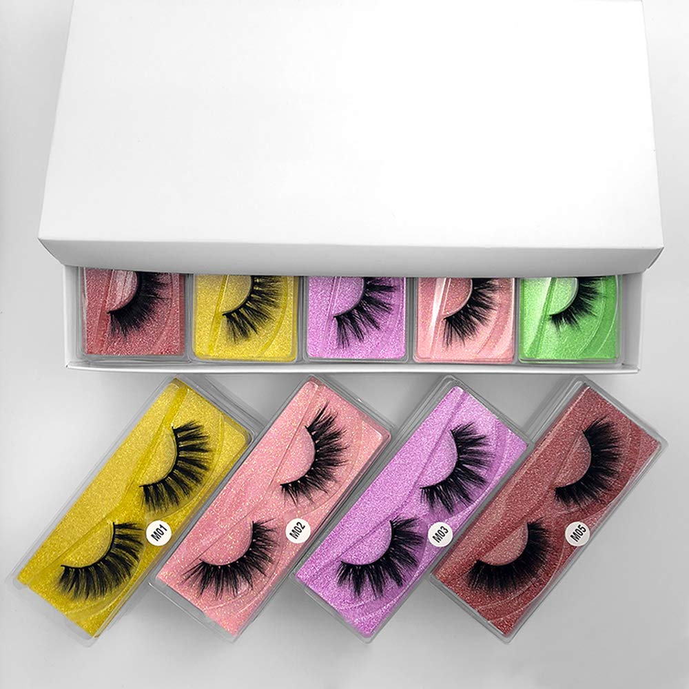 HBZGTLAD Wholesale Eyelashes – Mixed 50 Pair Pack, 10 Styles, Faux 3D Lashes