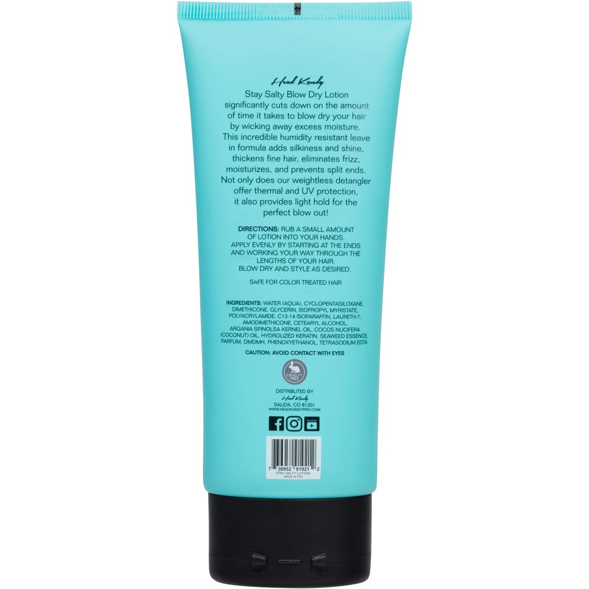 Head Kandy Stay Salty Blow Dry Lotion – Volumizing, Anti-Frizz & Humidity Defense | 4.95oz