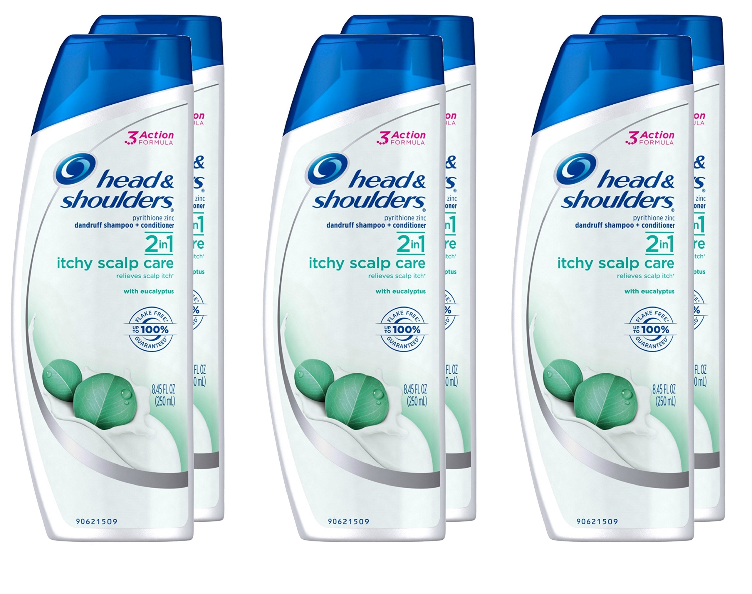Head & Shoulders Itchy Scalp Care with Eucalyptus – 2-in-1 Anti-Dandruff Shampoo + Conditioner, 8.45 Fl Oz (Pack of 6)