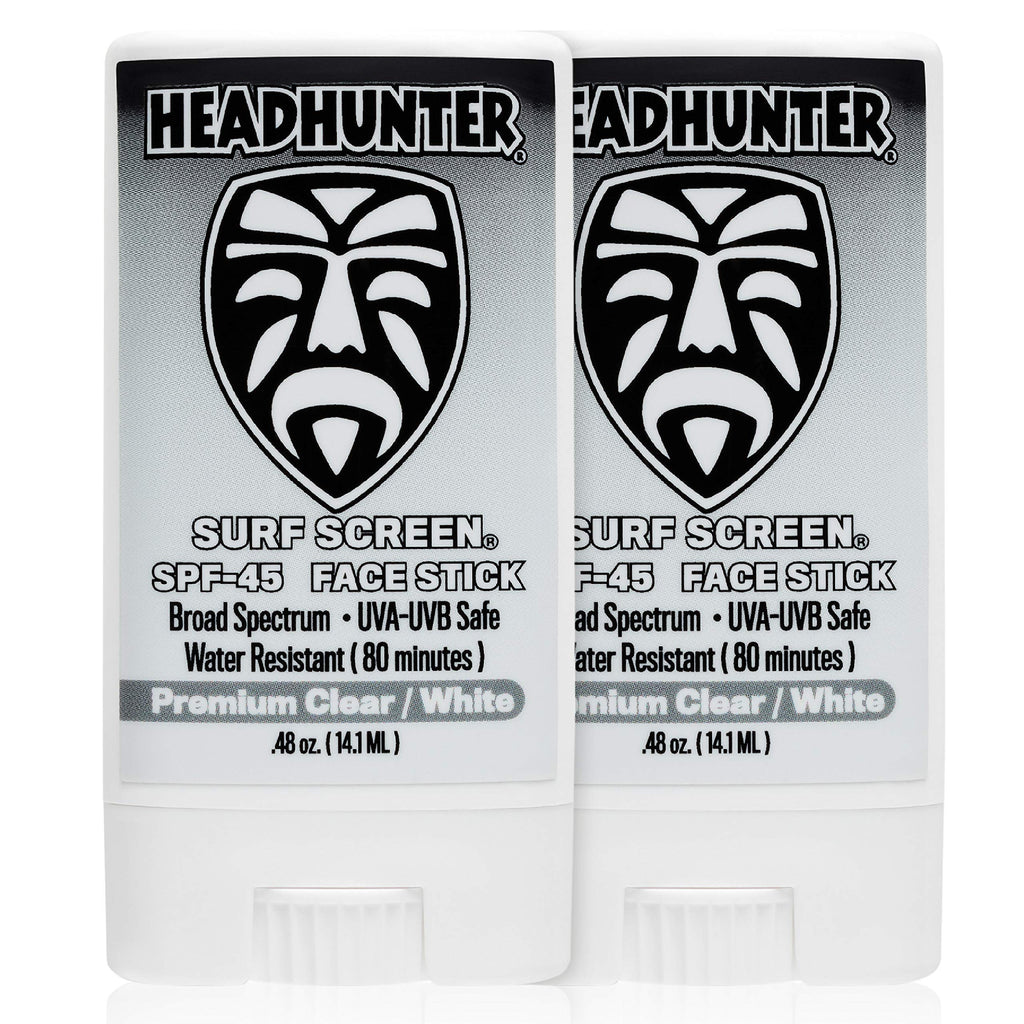 Headhunter Sunscreen Face Stick SPF 45 – Waterproof Surf Sunblock (80 Min) – 2 Pack