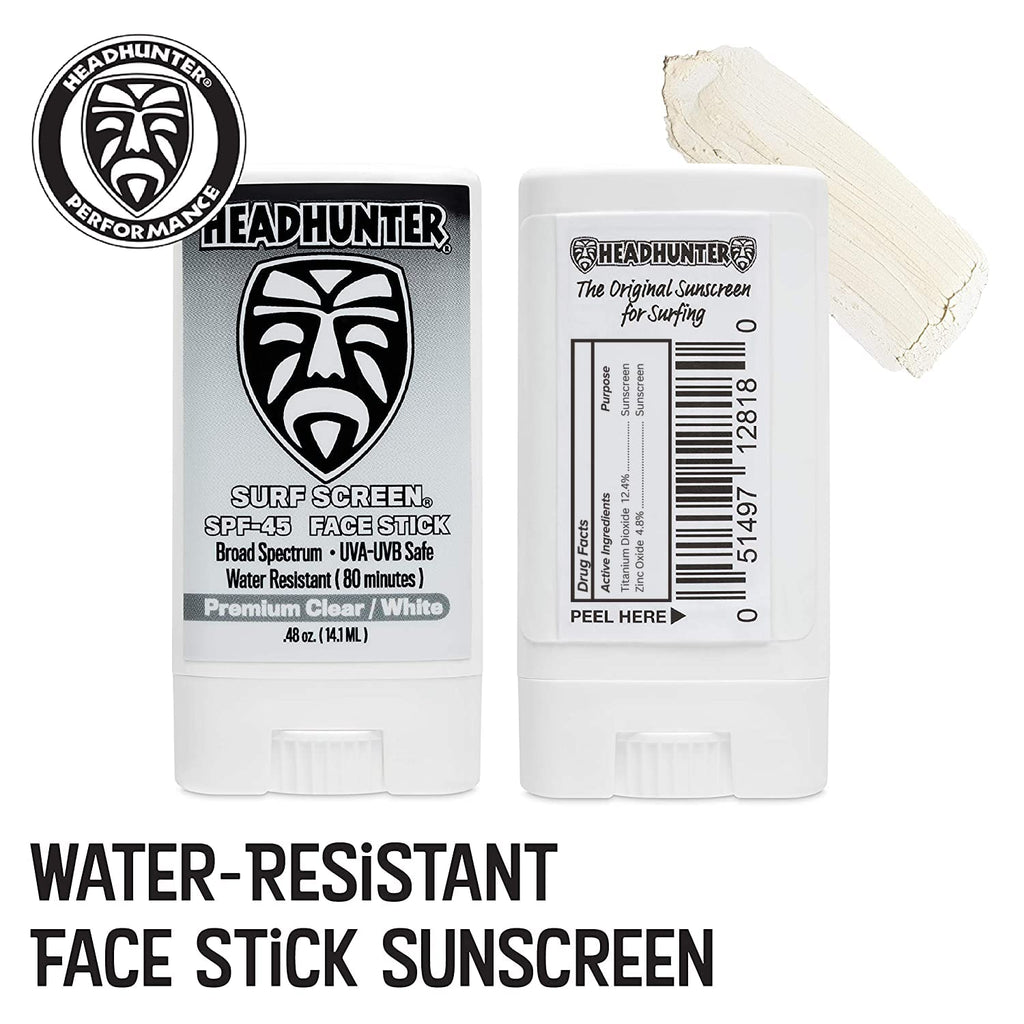 Headhunter Sunscreen Face Stick SPF 45 – Waterproof Surf Sunblock (80 Min) – 2 Pack
