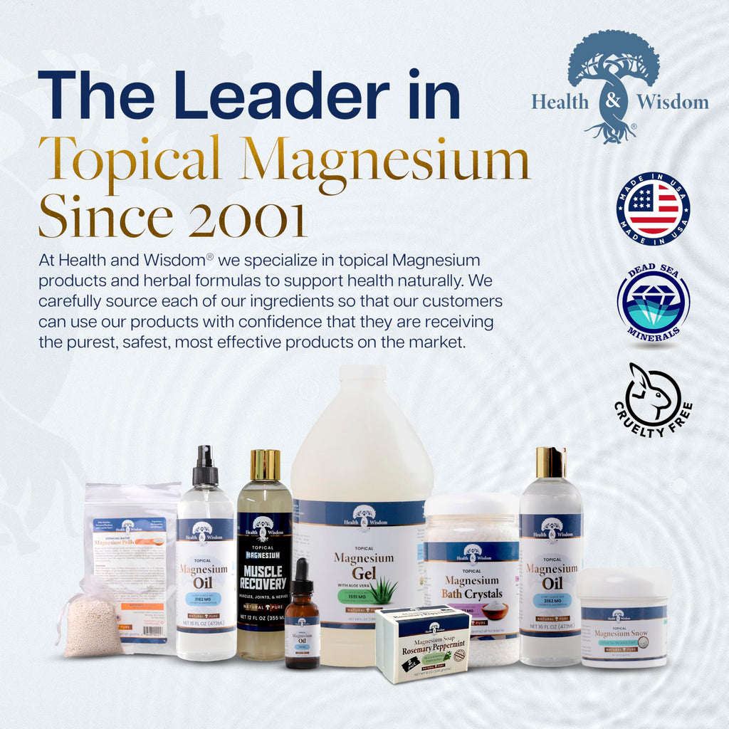 Health & Wisdom Pure Magnesium Oil with Aloe Vera – Topical Muscle & Joint Relief, 64 oz