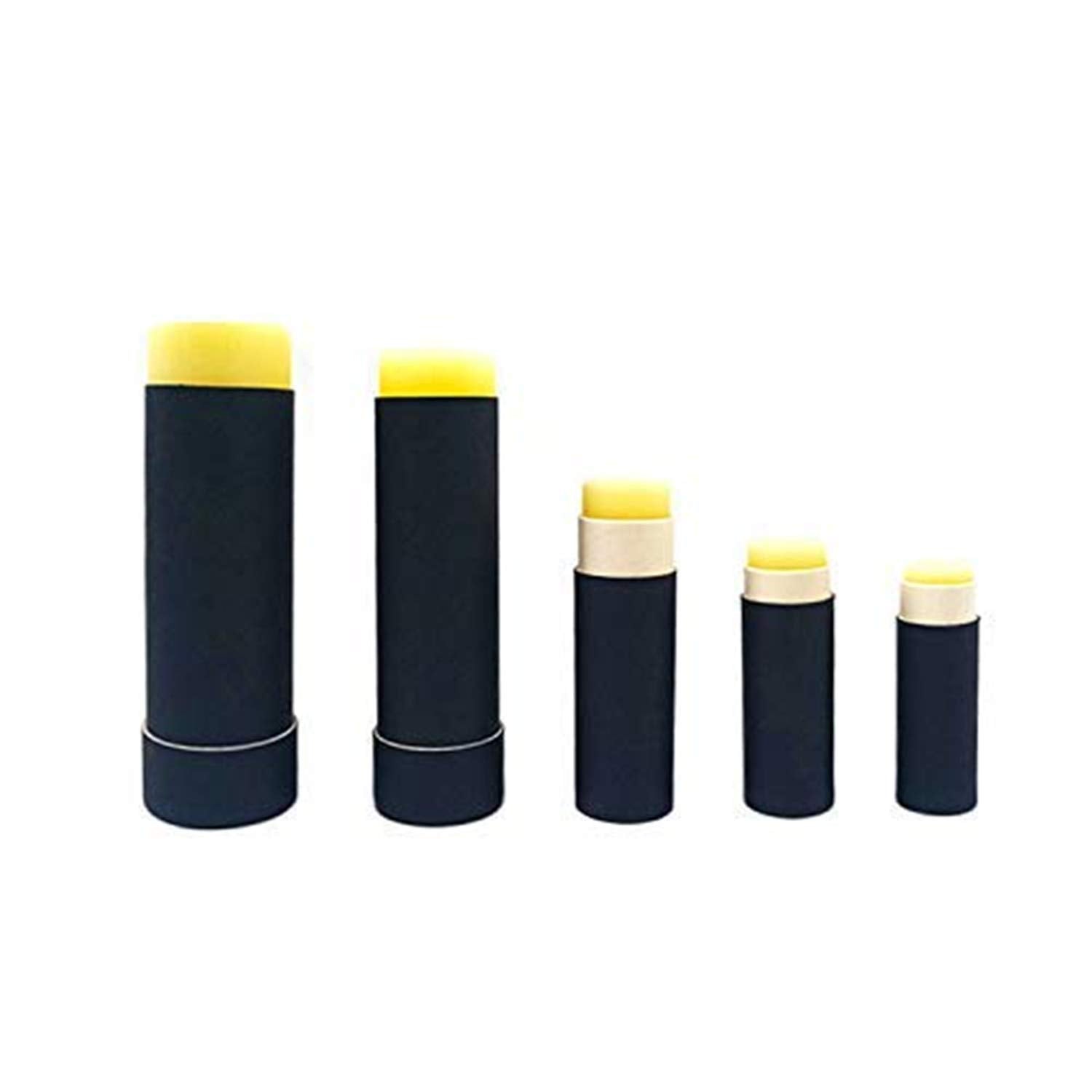 Healthcom 10 Pack 1oz Paperboard Lip Balm Tubes – Refillable Kraft Black Containers