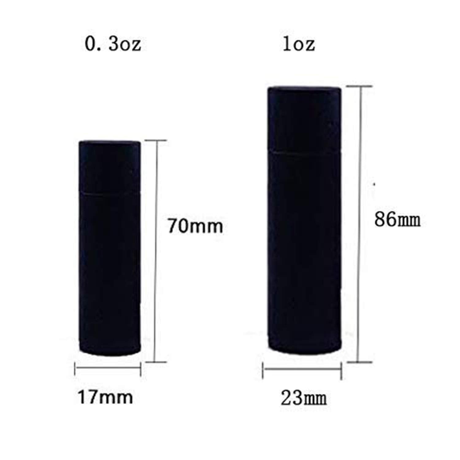 Healthcom 10 Pack 1oz Paperboard Lip Balm Tubes – Refillable Kraft Black Containers