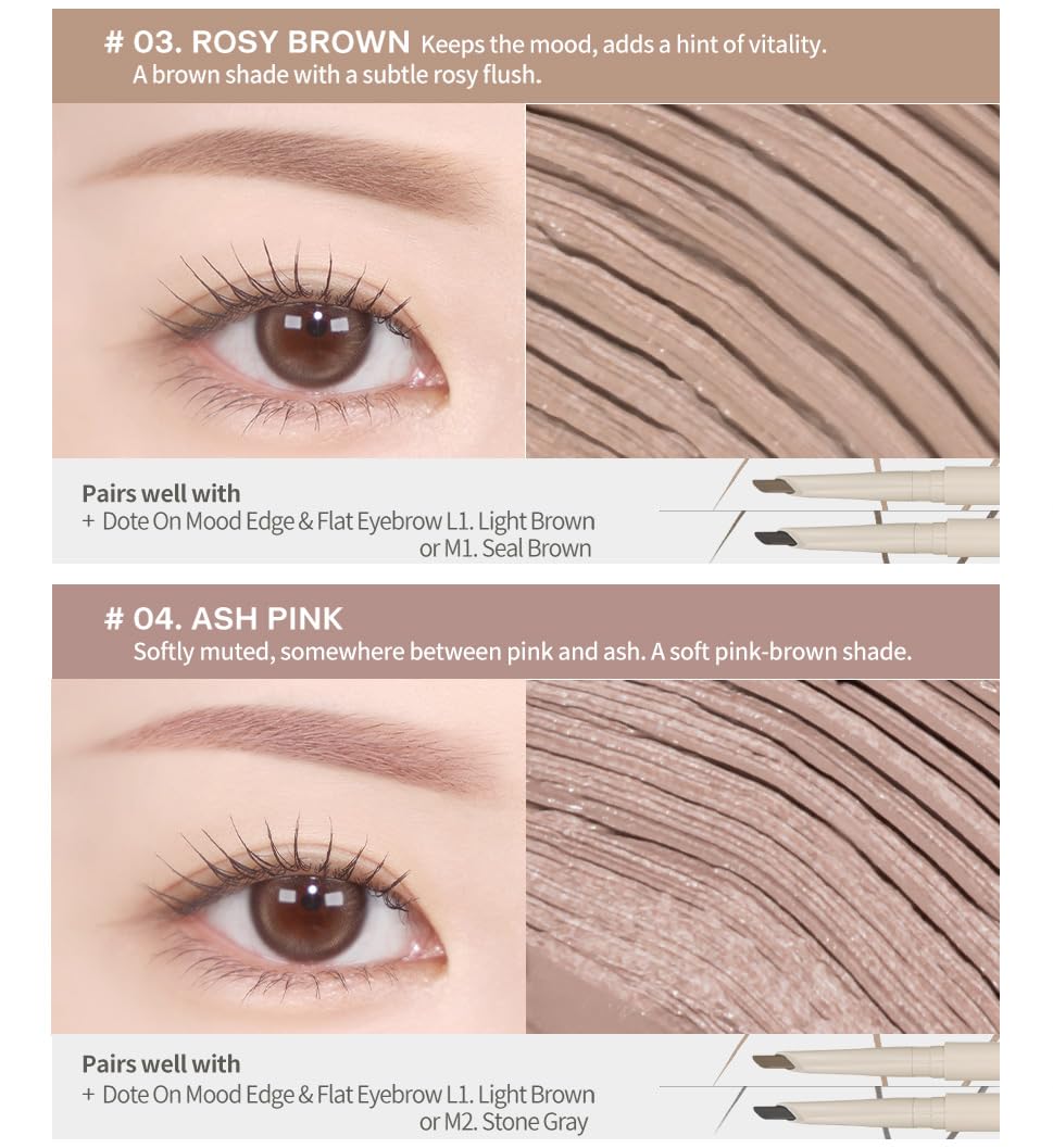 Heart Percent Dote On Mood Browcara 04 Ash Pink – Waterproof, Long-Lasting Brow Color Mascara