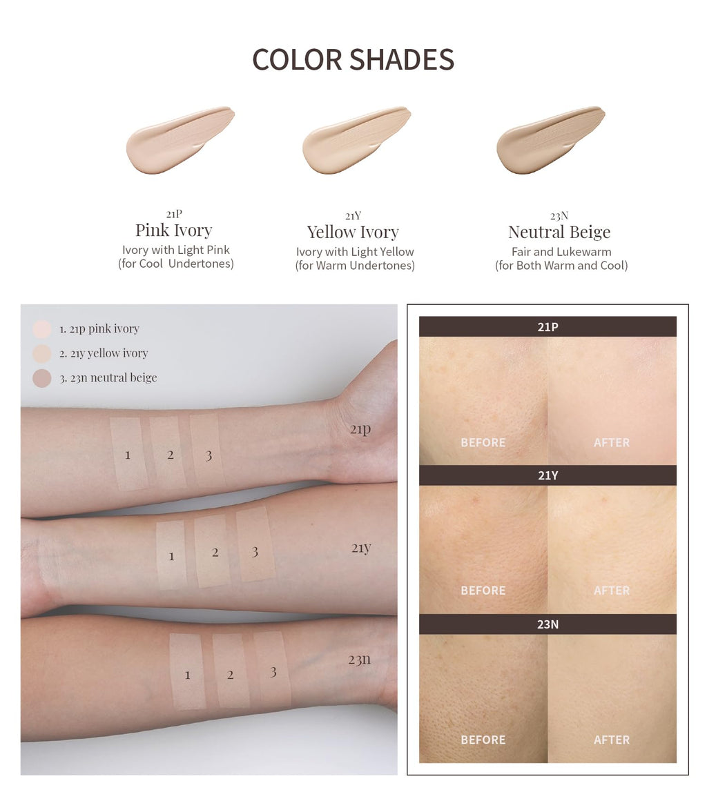 Heart Percent Dote on Mood Layer Cushion SPF 50+/PA+++ with Refill – Satin Glow Full Coverage Foundation (#23N)