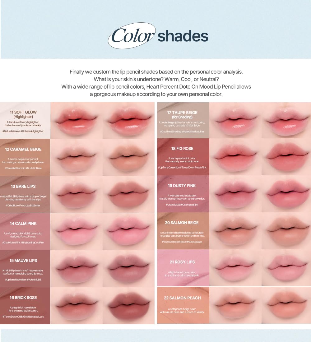 Heart Percent Dote On Mood Lip Pencil #08 Cloudy Mauve – Long-Lasting Creamy Lip Liner