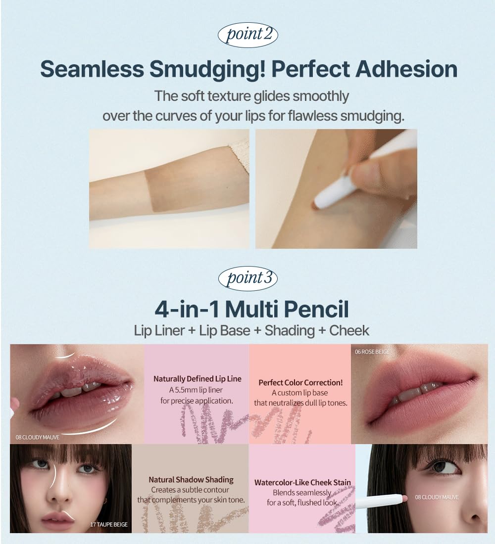 Heart Percent Dote On Mood Lip Pencil #19 Dusty Pink – Retractable, Creamy, Long-Lasting Lip Liner