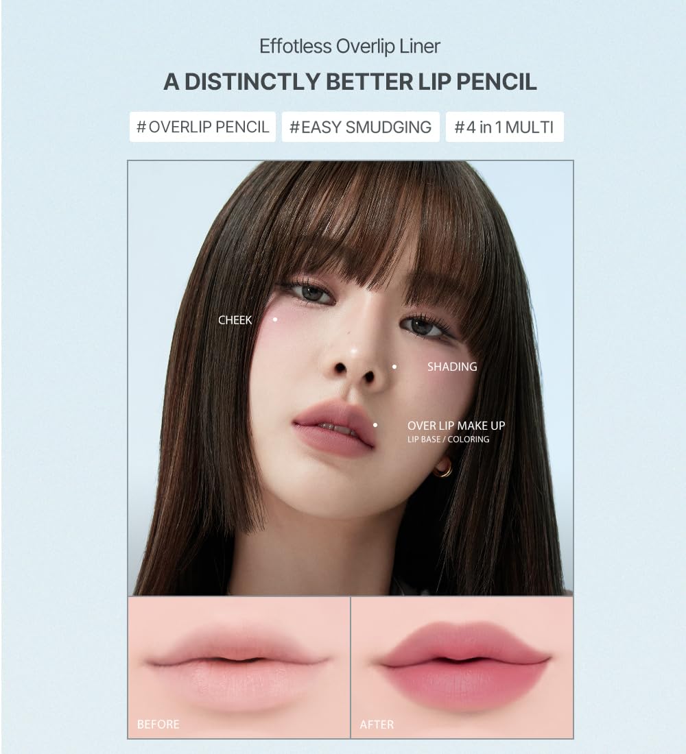 Heart Percent Dote On Mood Lip Pencil #19 Dusty Pink – Retractable, Creamy, Long-Lasting Lip Liner