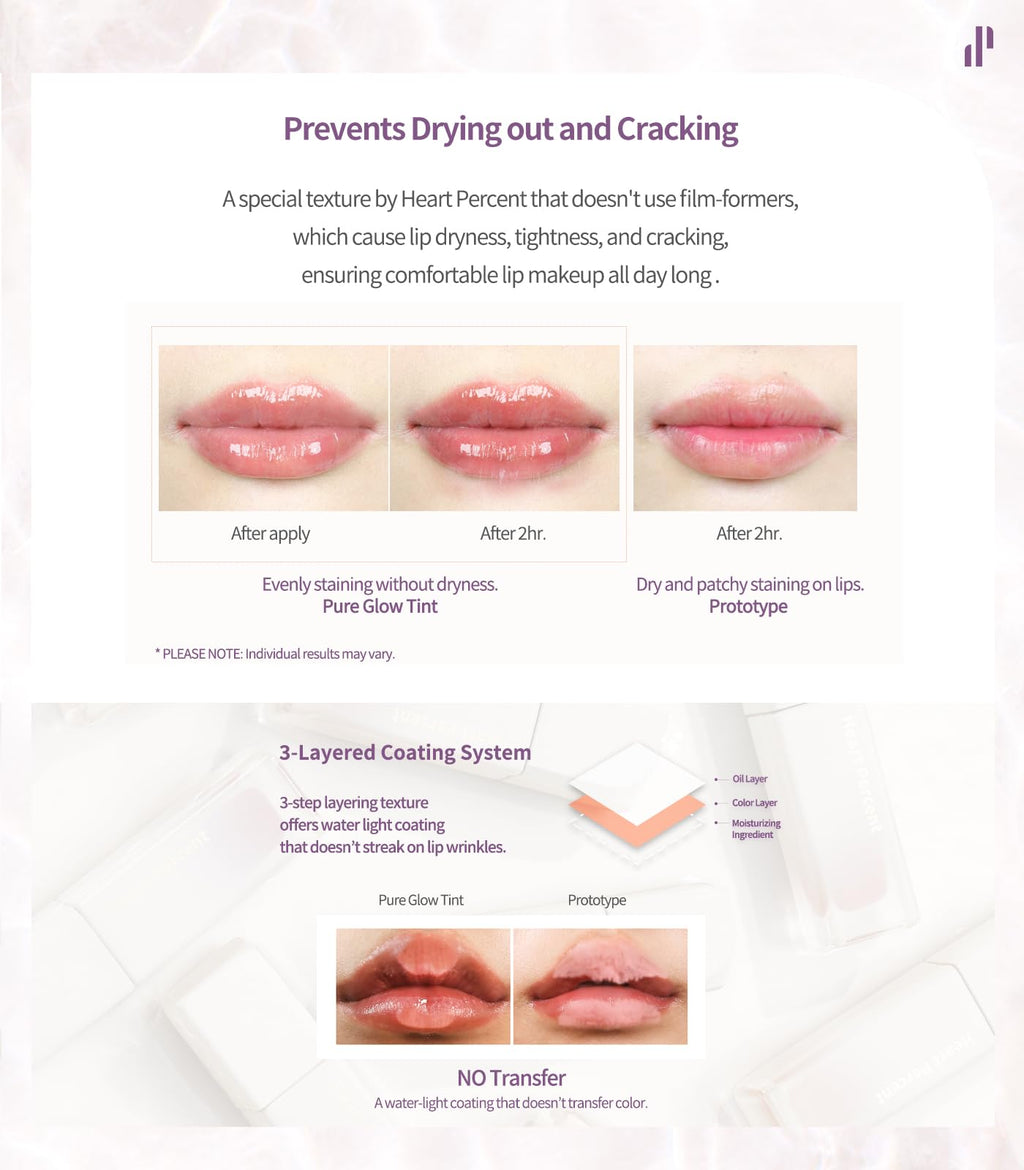 Heart Percent Just Coral Lip Tint – Dote On Mood Pure Glow, Lightweight Hydration